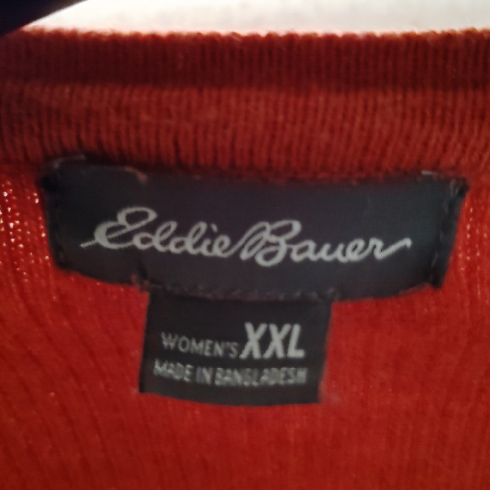 Eddie Bauer Women's Ribbed Knit Sweater in Orange